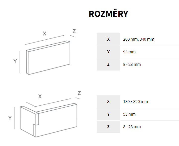 madera 4 rozměry